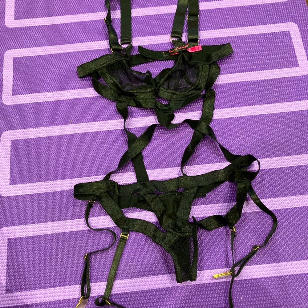 Sexy black and red strappy lingerie